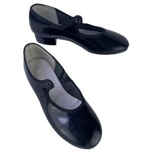 Spotlights Girls Black Patent Leather Tap Dance Shoe Made In The USA 12170 S 12